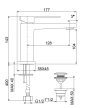 Fiore Kube mosdó csaptelep, 100CR851501, 143 mm magas, króm