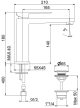 Fiore Kube mosdó csaptelep, 100XX851901, 180 mm magas, különleges színek