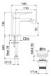 Fiore Dark bidet csaptelep, 140NN443101, matt fekete és matt fehér