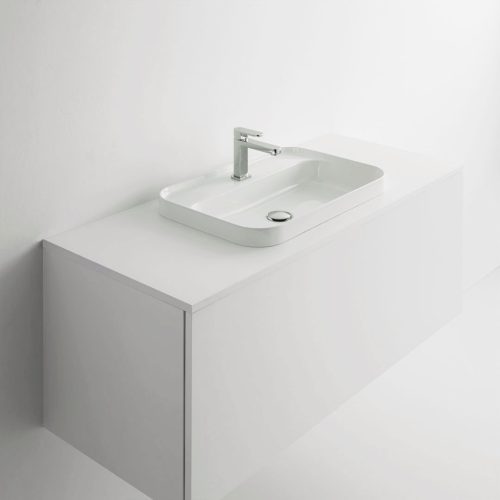 Arbi Nice 60 süllyesztett mosdótál A026, 60 cm, szögletes, fényes fehér