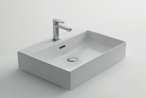 Arbi Delta mosdótál A353, 60 cm, szögletes, fényes fehér