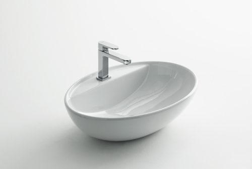 Arbi Soffice in mosdótál A418, 60 cm, ovális, fényes fehér