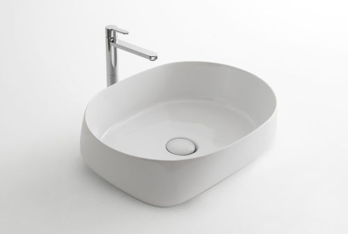 Arbi Panier 56 mosdótál A484, 56 cm, ovális, matt fehér
