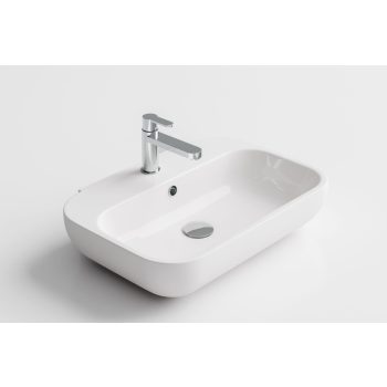   Arbi Comfort mosdótál A517, 58 cm, szögletes, fényes fehér