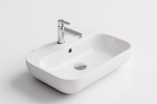 Arbi Comfort mosdótál A517, 58 cm, szögletes, fényes fehér