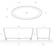 Arbi Tub 160 cm, szabadon álló kád A950, matt fehér