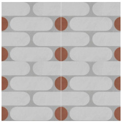ECCENTRICO QUADRA DECO 7, 20,5 x 20,5 cm, MINTÁS FALI ÉS PADLÓCSEMPE