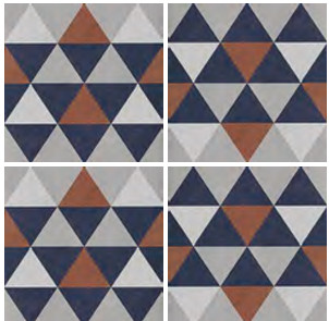 ECCENTRICO QUADRA DECO 8, 20,5 x 20,5 cm, MINTÁS FALI ÉS PADLÓCSEMPE