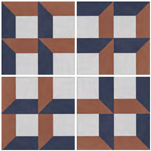 ECCENTRICO QUADRA DECO 9, 20,5 x 20,5 cm, MINTÁS FALI ÉS PADLÓCSEMPE