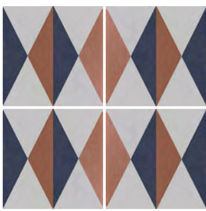 ECCENTRICO QUADRA DECO 13, 20,5 x 20,5 cm, MINTÁS FALI ÉS PADLÓCSEMPE