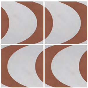 ECCENTRICO QUADRA DECO 18, 20,5 x 20,5 cm, MINTÁS FALI ÉS PADLÓCSEMPE