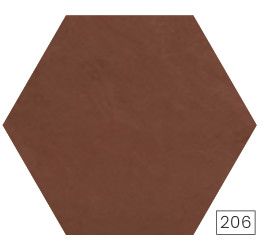 ECCENTRICO QUADRA TERRACOTTA HEXAGON, 25 x 22 cm, MATT FALI ÉS PADLÓCSEMPE