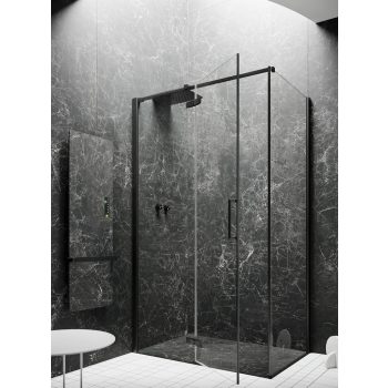   Ibra 120x90 cm Firma zuhanykabin, fényes ezüst és matt fekete színben
