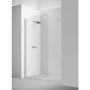   Ibra 80 cm Firma zuhany üvegfal, fényes ezüst és matt fekete színben