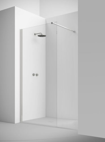 Ibra 80 cm Firma zuhany üvegfal, fényes ezüst és matt fekete színben