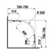 Jika 80 cm Nion H2532N10026681 Zuhanykabin, 80*80 cm, negyedkör íves, ezüst profil