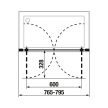 Jika 80 cm Nion H2562N10006881 Zuhanyajtó, 80*195 cm, kétrészes, ezüst profil