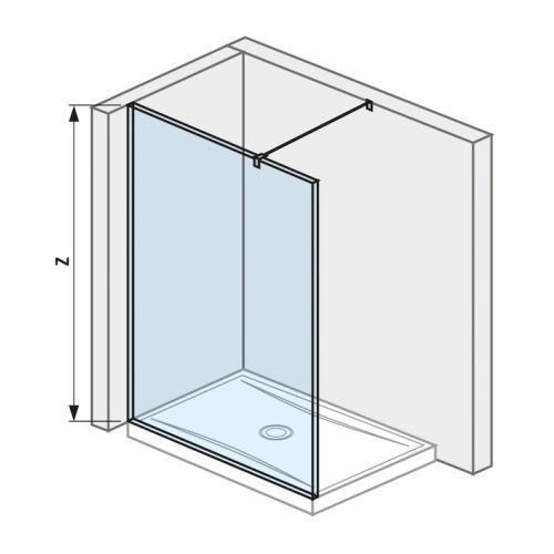 Jika 120 cm Pure H2674230026681 Üvegfal, 1200 mm, oldalfalhoz rögzített