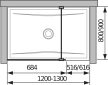 Jika 70 cm Pure H2674290026681 Üvegfal, 700 mm, oldalfalhoz rögzített
