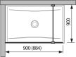 Jika 90 cm Pure H2694270026681 Üvegfal, 900 mm, oldalfalhoz rögzített