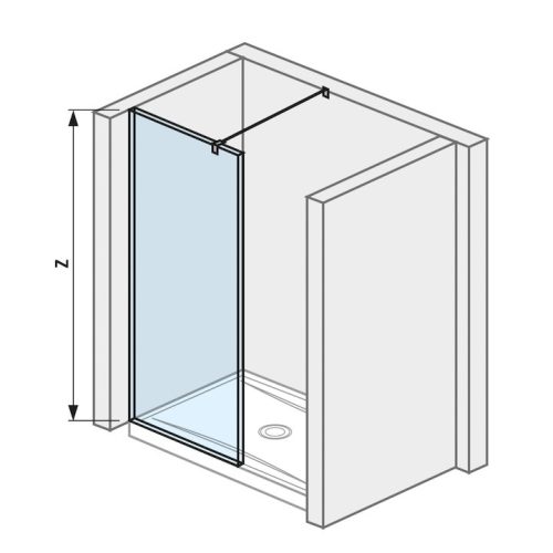 Jika 100 cm Pure H2694280026681 Üvegfal, 1000 mm, oldalfalhoz rögzített