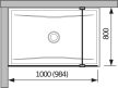 Jika 100 cm Pure H2694280026681 Üvegfal, 1000 mm, oldalfalhoz rögzített
