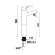 Jika CUBE H3111W80049201 ÁLLÓ MOSDÓ CSAPTELEP, MAGASSÁGA 220 MM, LEFOLYÓ NÉLKÜL, COLD START, KRÓMOZOTT
