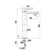 Jika Cubito N H3111X80041101 Magasított egykaros mosdó csaptelep, lefolyószelep nélkül, króm