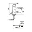 Jika TALAS H3112E10041111 EGYKAROS MOSDÓ CSAPTELEP, FIX KIFOLYÓVAL, HÚZÓRUDAS LEFOLYÓSZELEPPEL, KRÓM