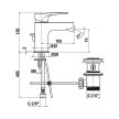 Jika Cubito N H3411X10041111 Egykaros bidé csaptelep, húzórudas lefolyószeleppel, króm