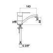 Jika Lyra Smart H3511Z10042201 Egykaros mosogató csaptelep, 143 mm-es elfordítható kifolyóval, króm