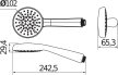 Jika Rio H3611R20043511 Kézi zuhany, Ø100 mm-es fejjel, 3 funkciós, króm