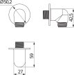 Jika Rio H3631R00041501 Zuhanytömlő csatlakozó,G 1/2", króm