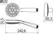 Jika Rio H3651R00043611 Zuhanyszett, kézi zuhany Ø100 mm, 3 funkciós, 170 cm-es zuhanytömlővel, zuhanyfej tartóval, króm