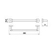 Jika Mio H3812F10040001 Törölközőtartó, 40 cm, krómozott