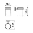 Jika Mio H3822F10040001 Pohártartó, üveg betéttel, krómozott