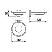 Jika Mio H3832F10040001 Szappantartó, Ø 110 mm, üveg betéttel, krómozott