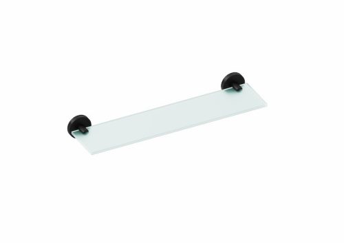 Jika Mio H3852F17160001 Üveg polc, tartóval együtt, matt üveg, 40 cm, fekete matt