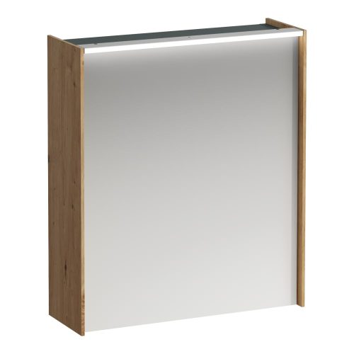 Laufen Lani tükrös fali szekrény, világítással H4037311122671,  60 cm, vad tölgy