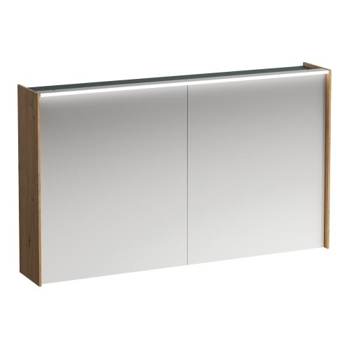 Laufen Lani tükrös fali szekrény, világítással H4038221122671,  120 cm, vad tölgy