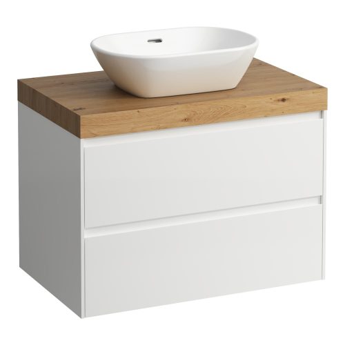 Laufen Lani alsószekrény pulttal H4065511122601, mosdótálakhoz, 2 fiókos, 80 cm, több színben
