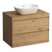 Laufen Lani alsószekrény pulttal H4065511122671, mosdótálakhoz, 2 fiókos, 80 cm, vad tölgy