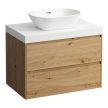 Laufen Lani alsószekrény pulttal H4065511122671, mosdótálakhoz, 2 fiókos, 80 cm, vad tölgy
