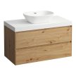 Laufen Lani alsószekrény pulttal H4065611122671, mosdótálakhoz, 2 fiókos, 100 cm, vad tölgy