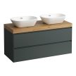 Laufen Lani alsószekrény pulttal H4065741122601, 2 db mosdótálhoz, 2 fiókos, 120 cm, több színben