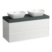 Laufen Lani alsószekrény pulttal H4065741122601, 2 db mosdótálhoz, 2 fiókos, 120 cm, több színben