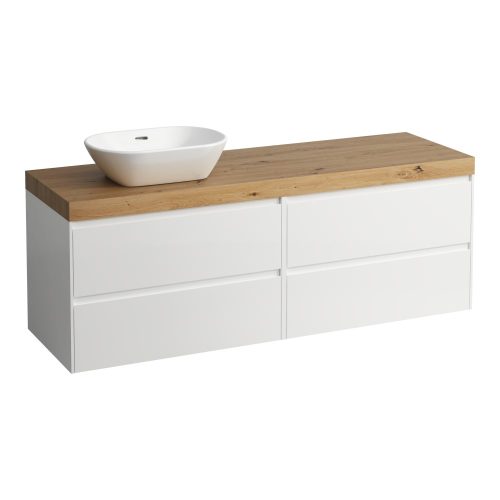 Laufen Lani alsószekrény pulttal H4065921122601, mosdótálakhoz, 4 fiókos, 160 cm, több színben