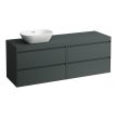 Laufen Lani alsószekrény pulttal H4065921122601, mosdótálakhoz, 4 fiókos, 160 cm, több színben