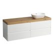 Laufen Lani alsószekrény pulttal H4065921122601, mosdótálakhoz, 4 fiókos, 160 cm, több színben