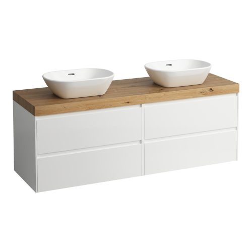 Laufen Lani alsószekrény pulttal H4065941122601, 2 db mosdótálhoz, 4 fiókos, 160 cm, több színben